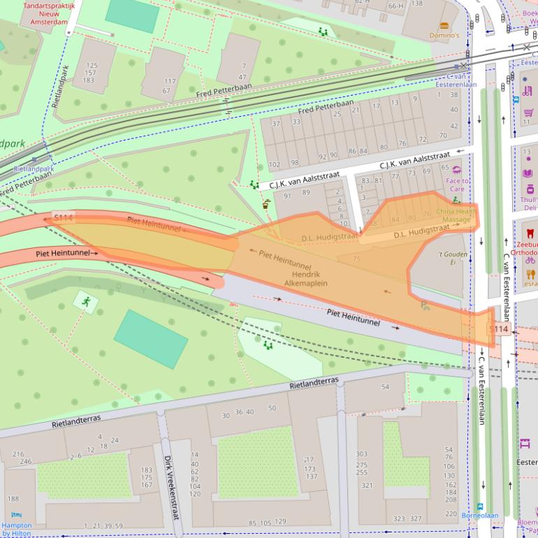 Kaart van postcodegebied 1019JV.