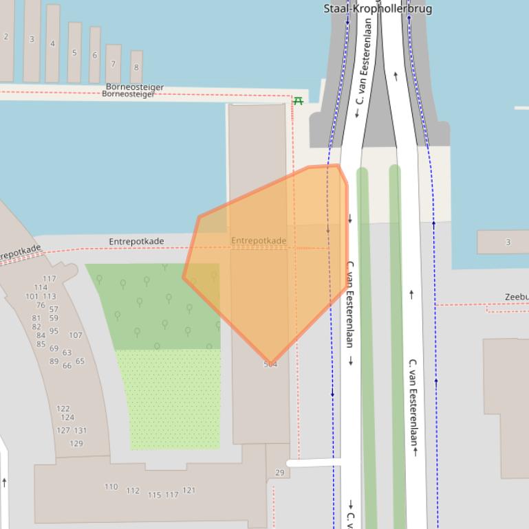 Kaart van postcodegebied 1019KA.