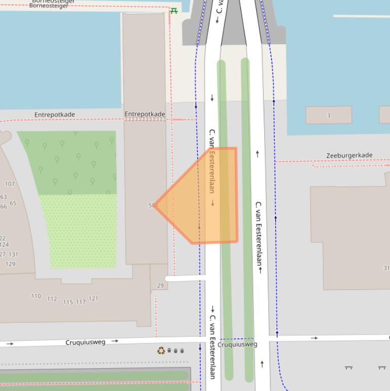 Kaart van postcodegebied 1019KB.