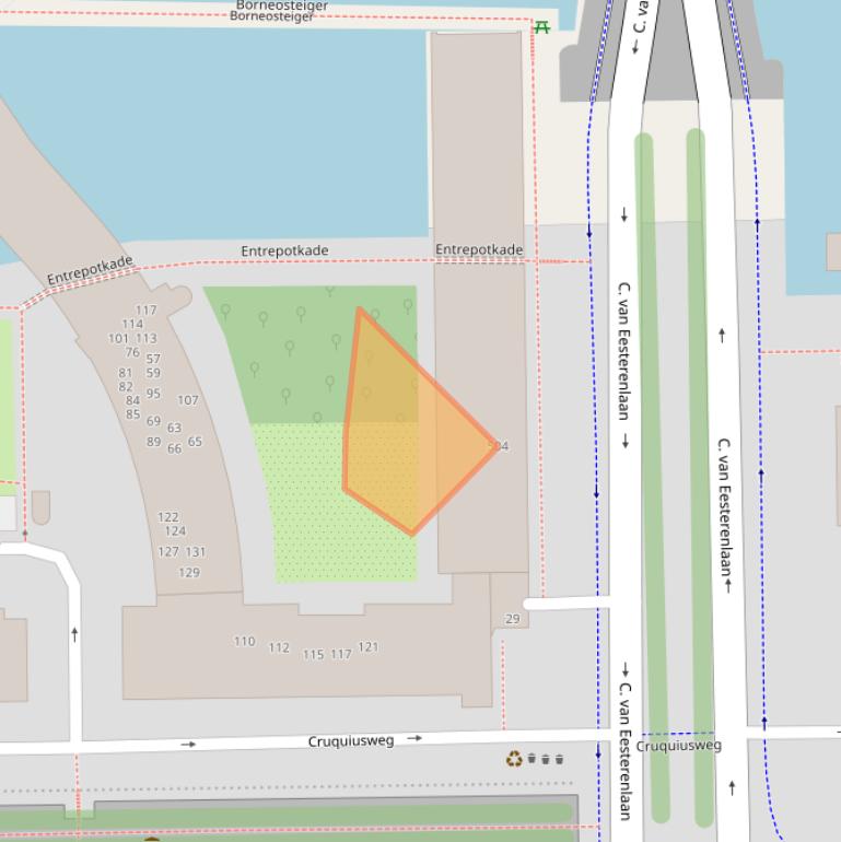 Kaart van postcodegebied 1019KC.