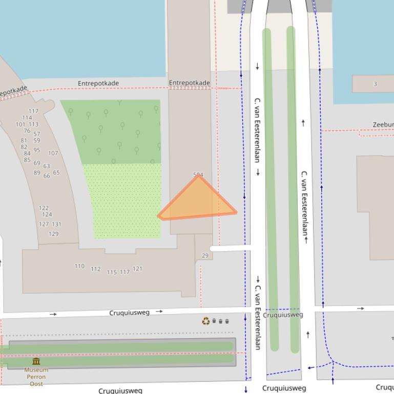 Kaart van postcodegebied 1019KD.