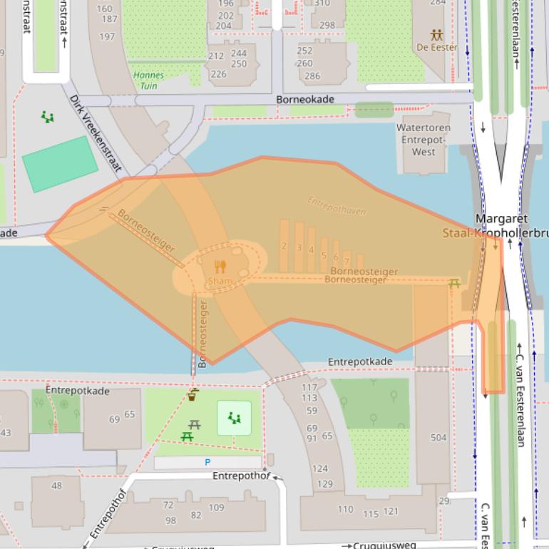 Kaart van postcodegebied 1019KM.