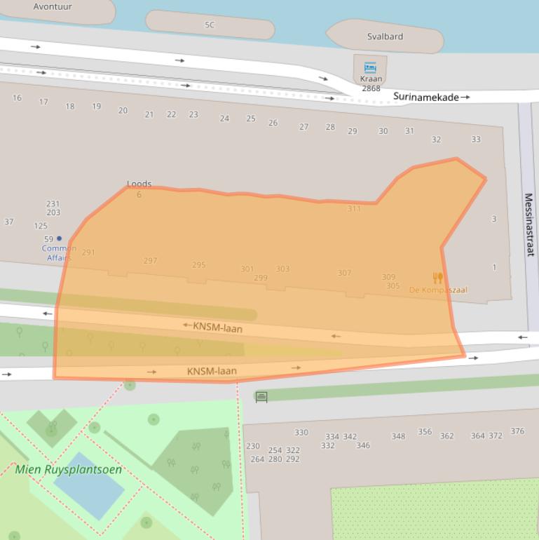 Kaart van postcodegebied 1019LE.