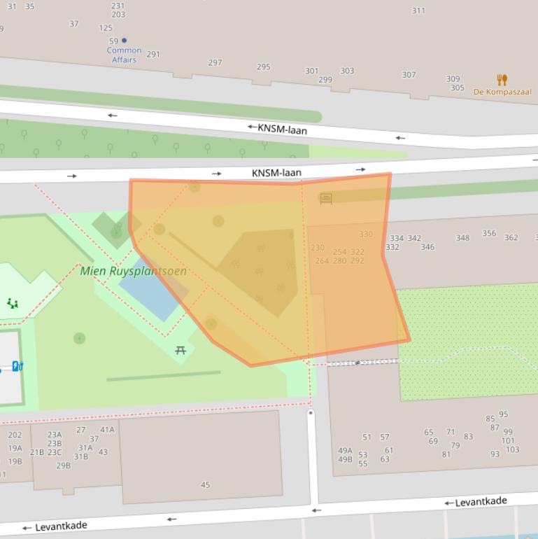 Kaart van postcodegebied 1019LM.