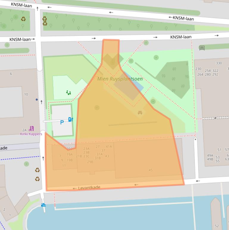 Kaart van postcodegebied 1019MC.