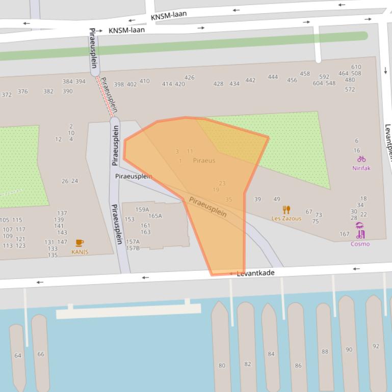 Kaart van postcodegebied 1019NL.