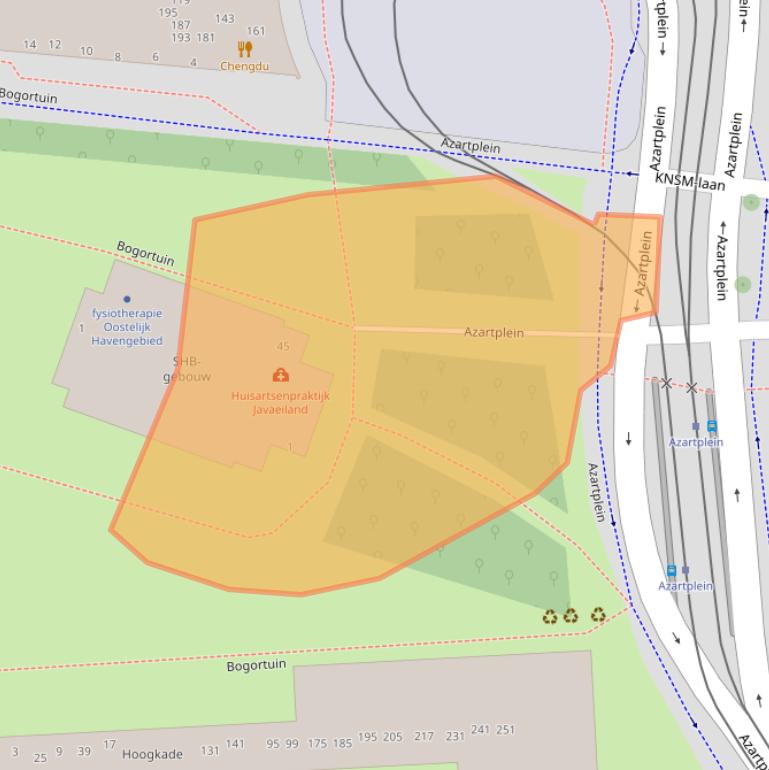 Kaart van postcodegebied 1019PA.