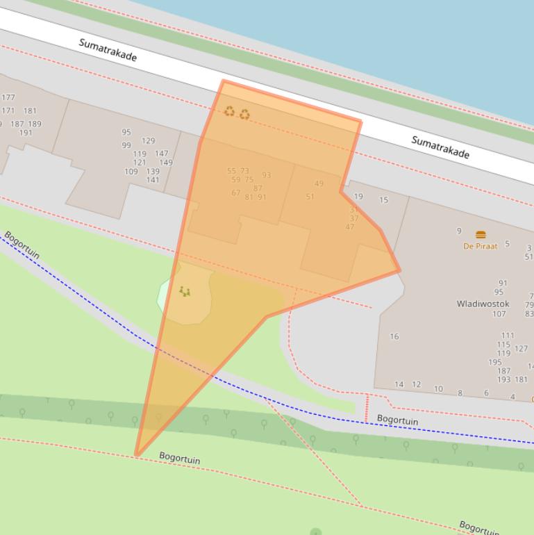 Kaart van postcodegebied 1019PH.