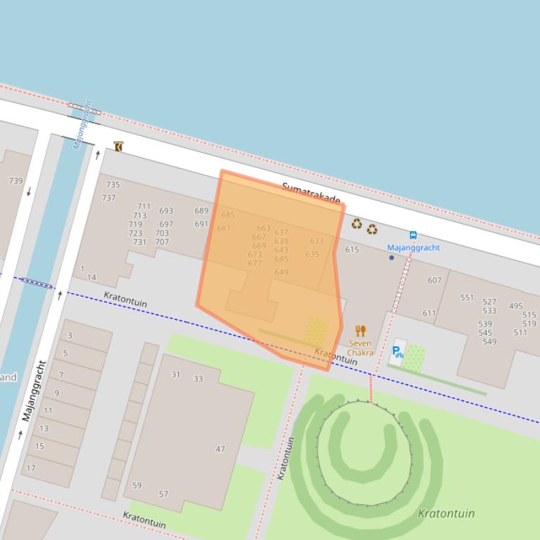 Kaart van postcodegebied 1019PT.