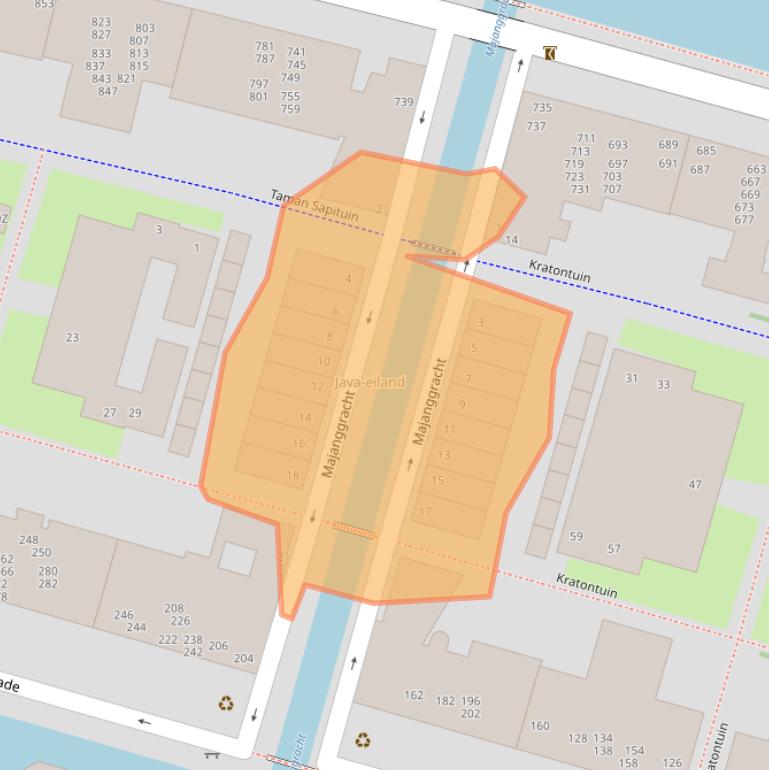 Kaart van postcodegebied 1019PW.