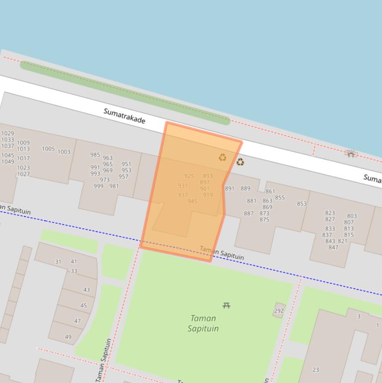 Kaart van postcodegebied 1019RB.