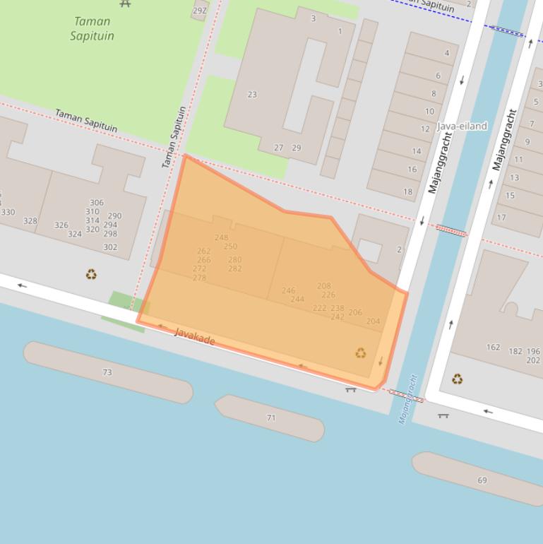 Kaart van postcodegebied 1019RX.