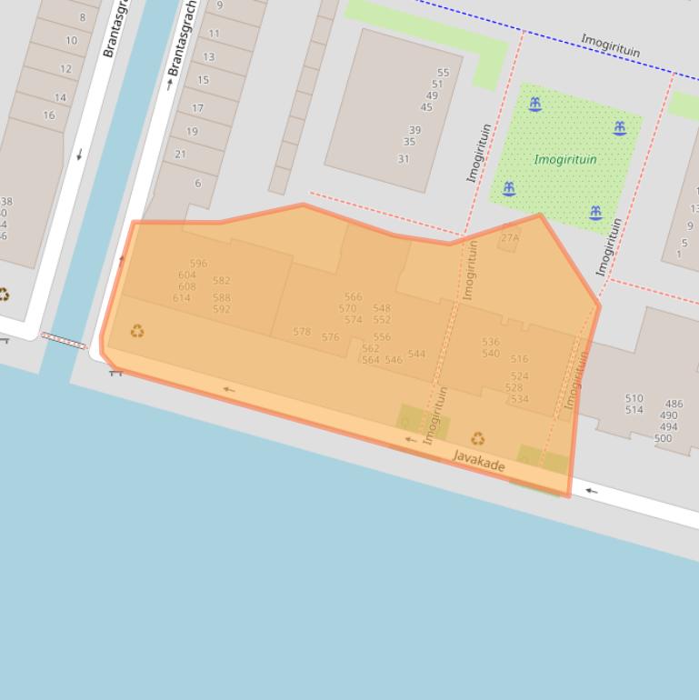 Kaart van postcodegebied 1019SE.