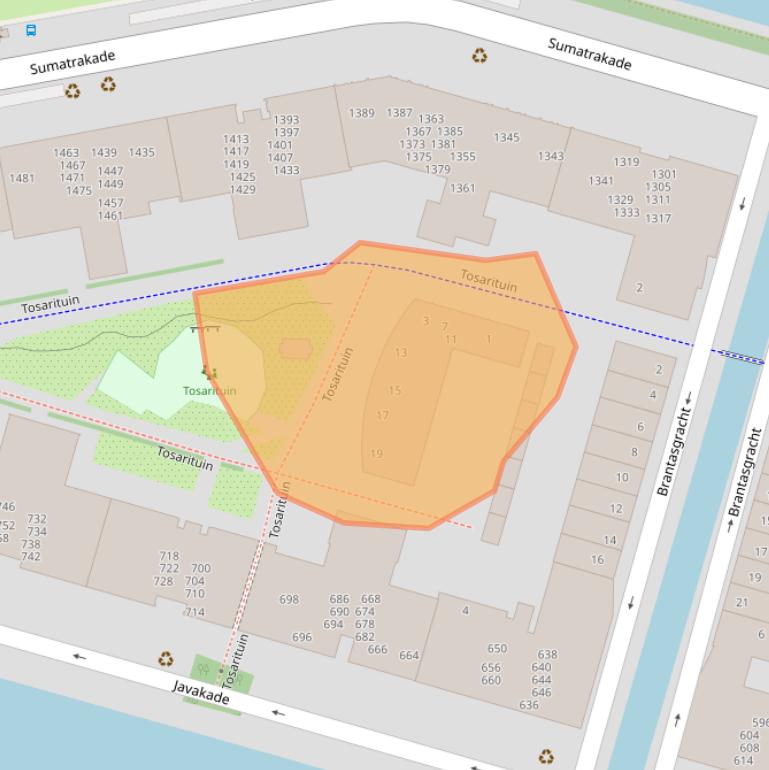 Kaart van postcodegebied 1019SK.