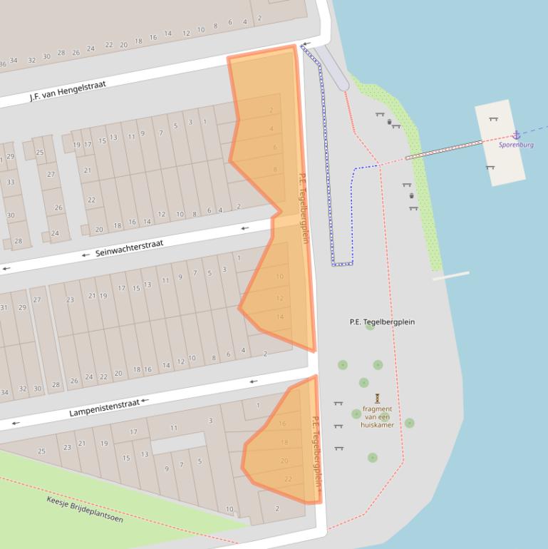 Kaart van postcodegebied 1019TA.