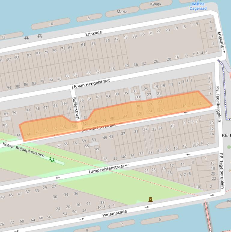 Kaart van postcodegebied 1019TE.
