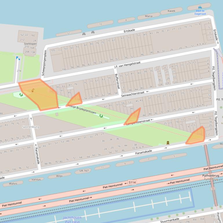 Kaart van postcodegebied 1019TG.