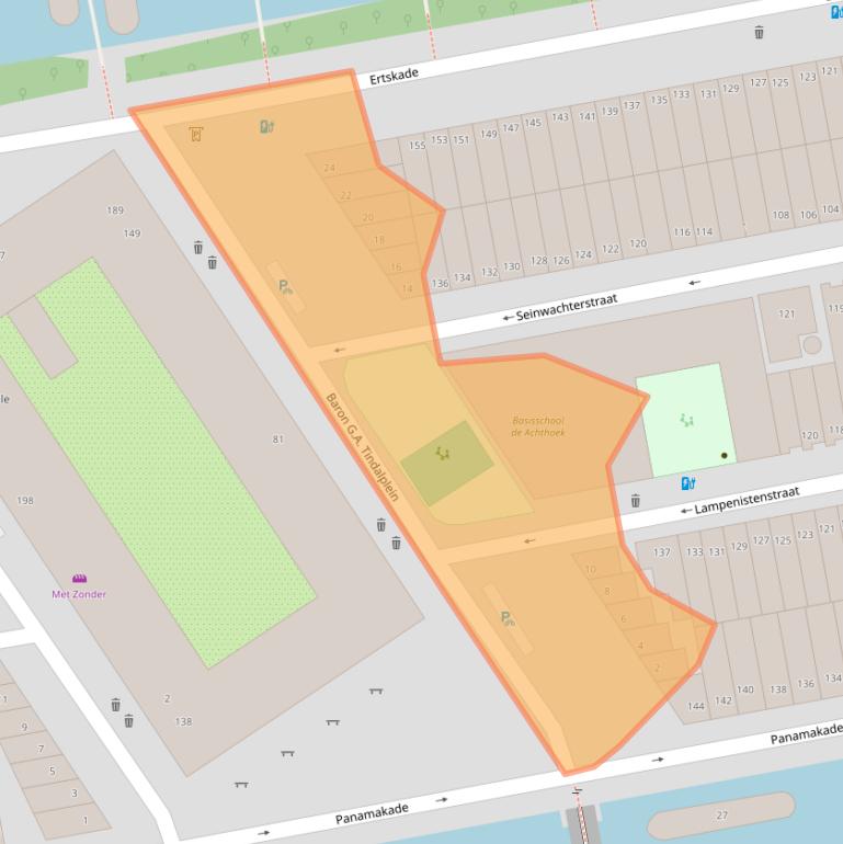 Kaart van postcodegebied 1019TJ.