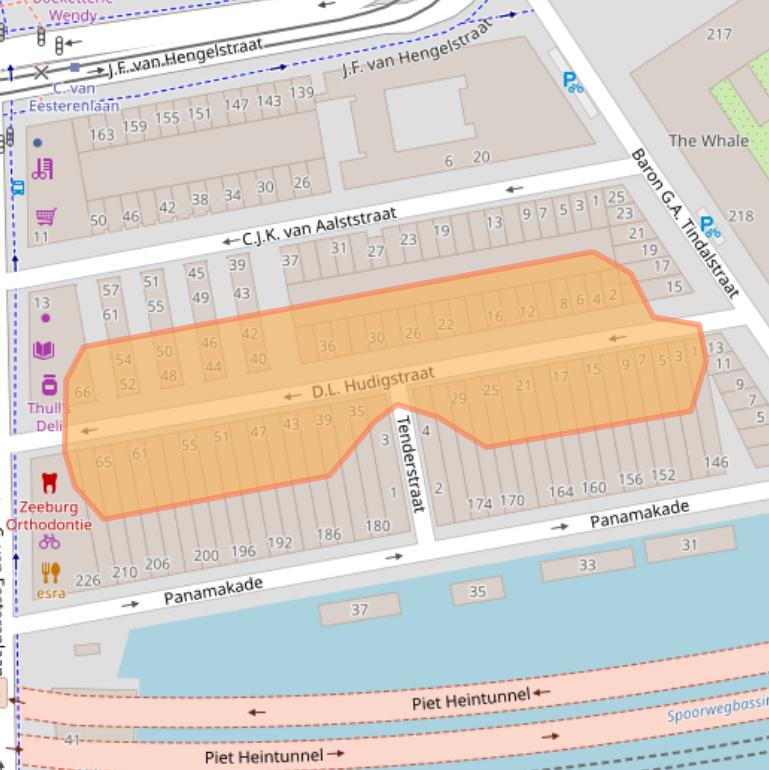 Kaart van postcodegebied 1019TR.