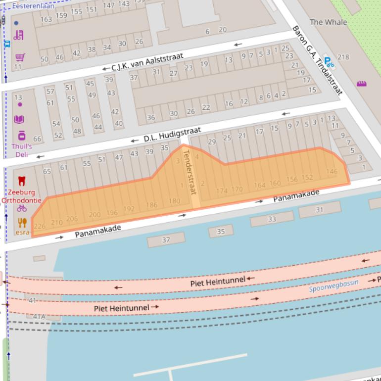 Kaart van postcodegebied 1019TT.