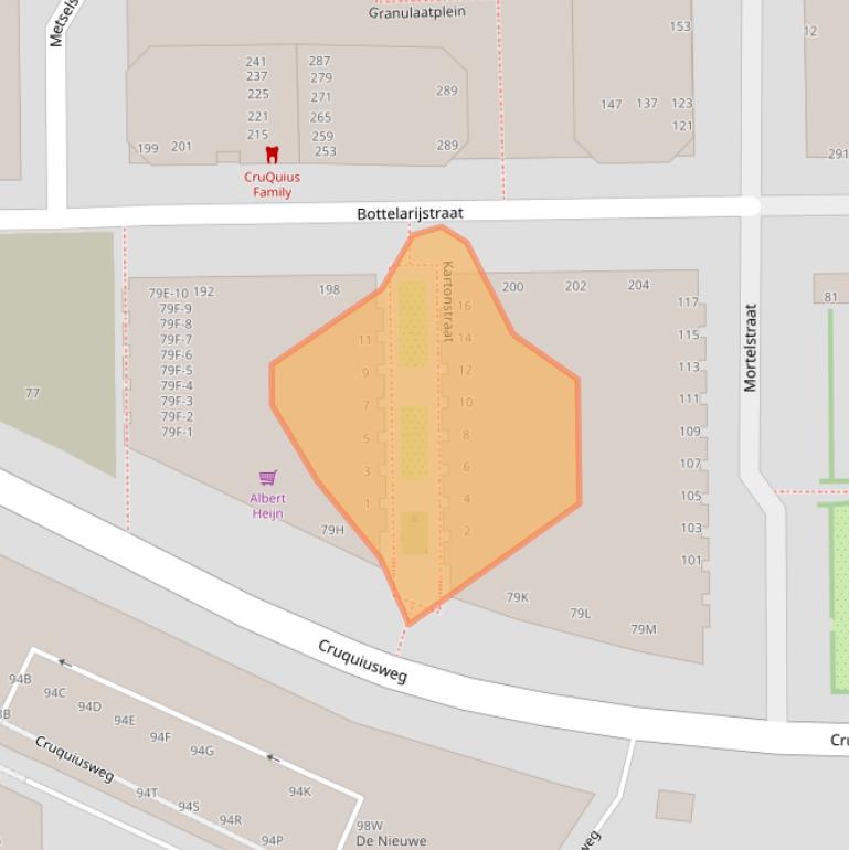 Kaart van postcodegebied 1019VB.