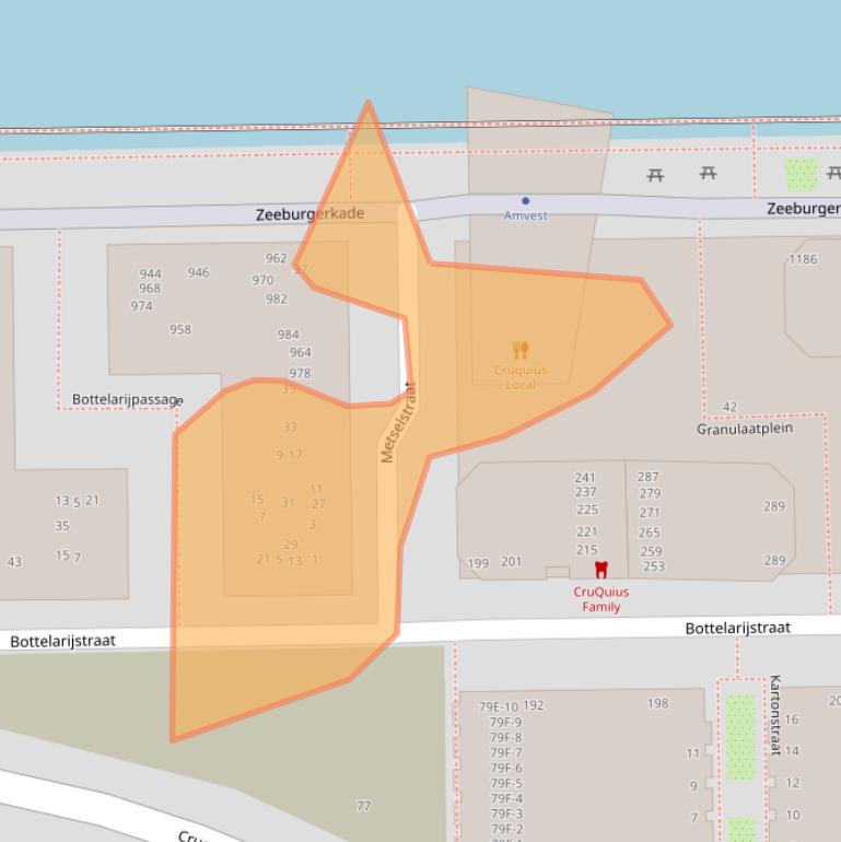 Kaart van postcodegebied 1019VH.