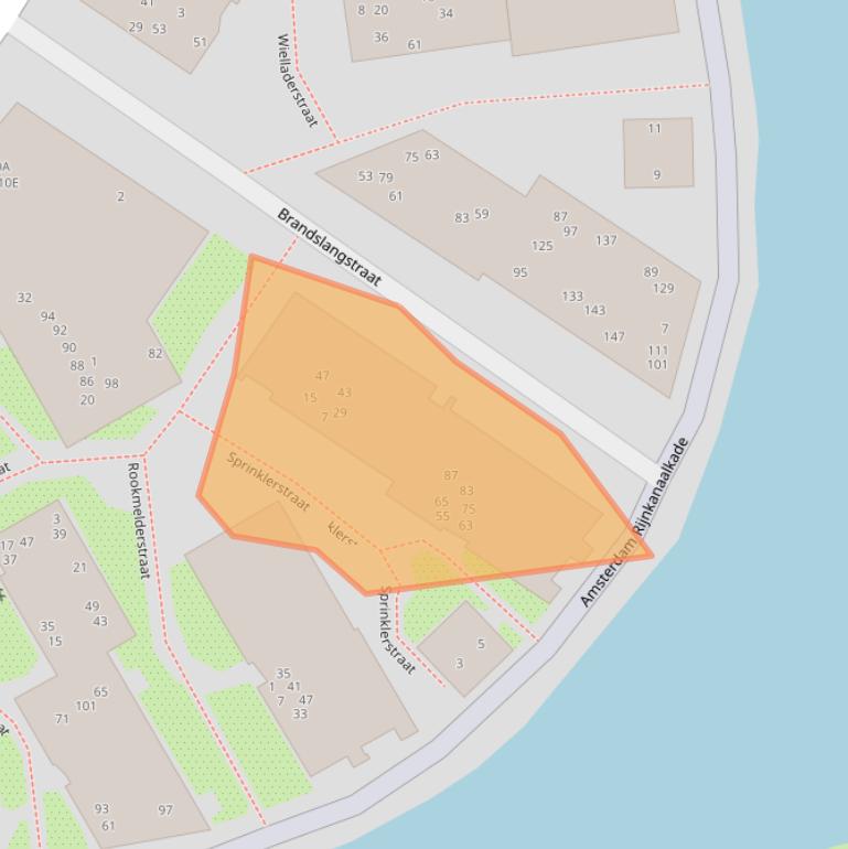 Kaart van postcodegebied 1019VR.