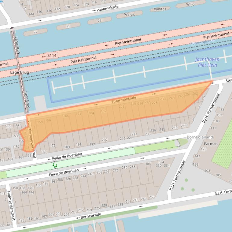 Kaart van postcodegebied 1019WC.