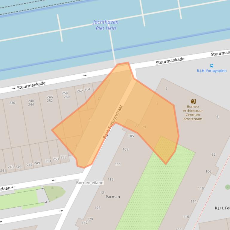 Kaart van postcodegebied 1019WJ.