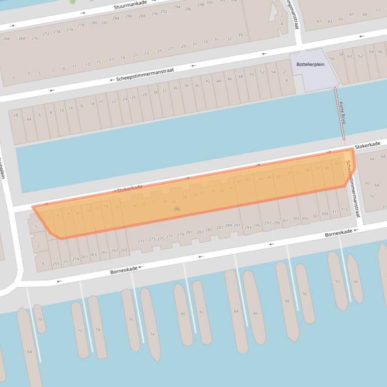 Kaart van postcodegebied 1019XA.