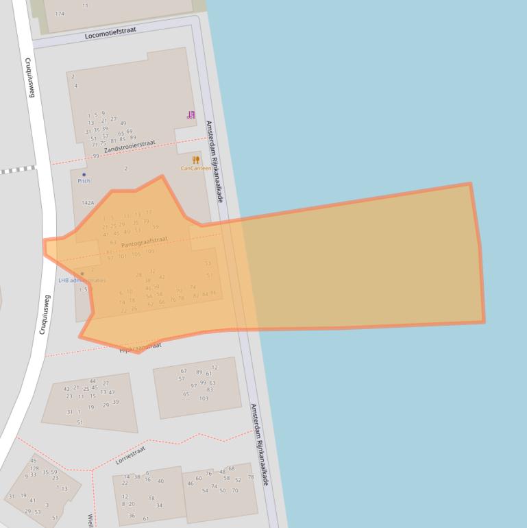 Kaart van postcodegebied 1019XX.