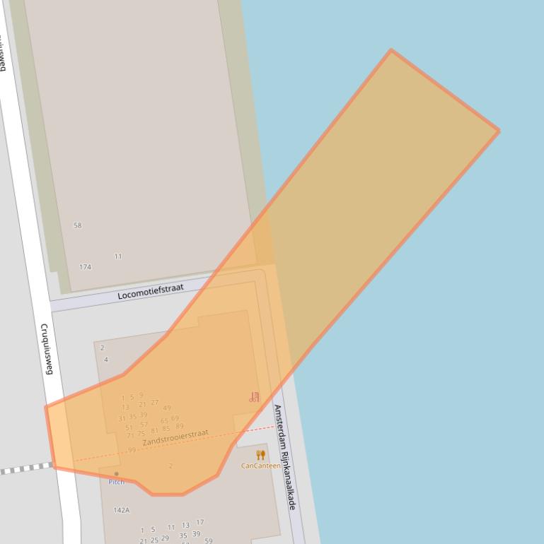 Kaart van postcodegebied 1019XZ.