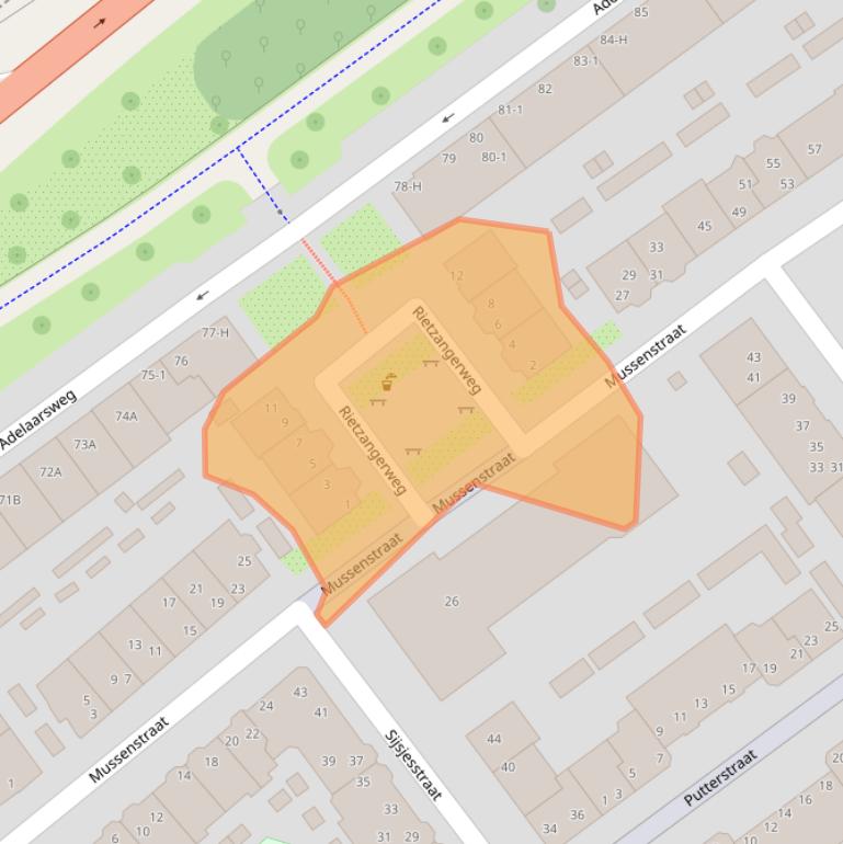 Kaart van postcodegebied 1021CT.