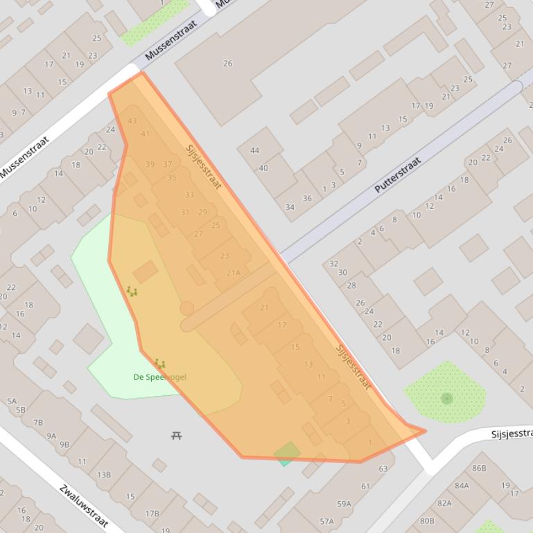 Kaart van postcodegebied 1021CV.