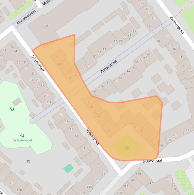 Kaart van postcodegebied 1021CW.