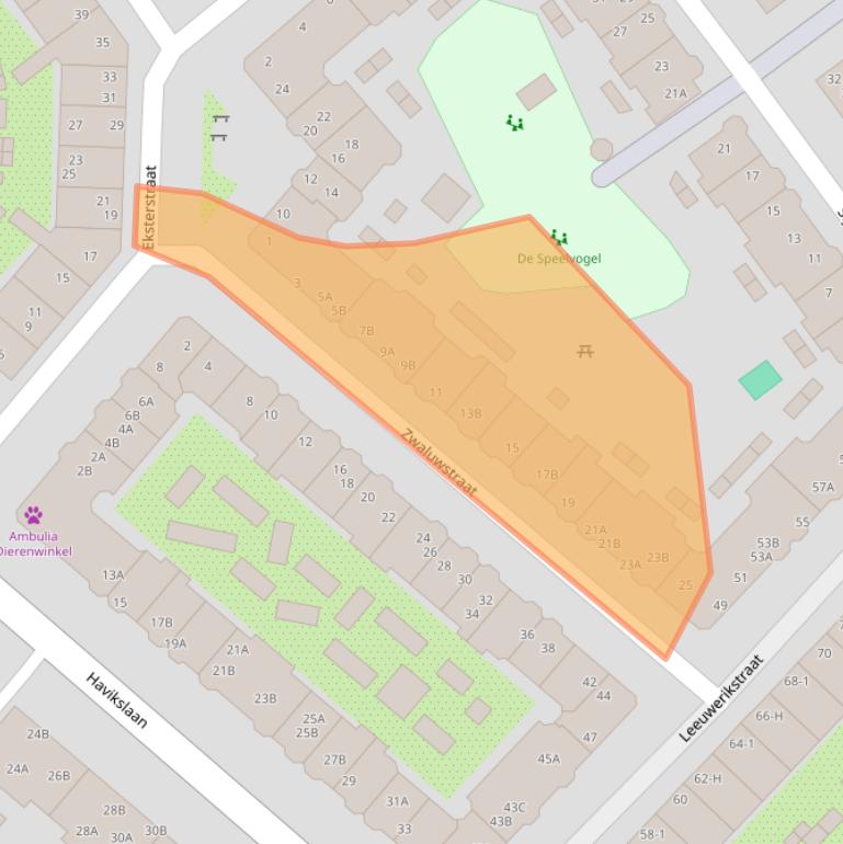 Kaart van postcodegebied 1021ED.