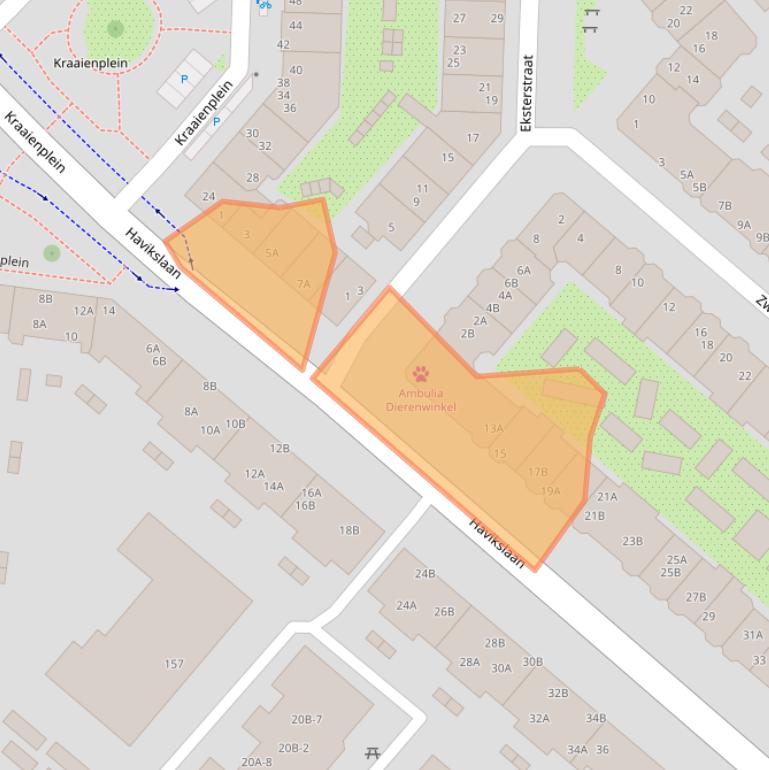 Kaart van postcodegebied 1021EH.