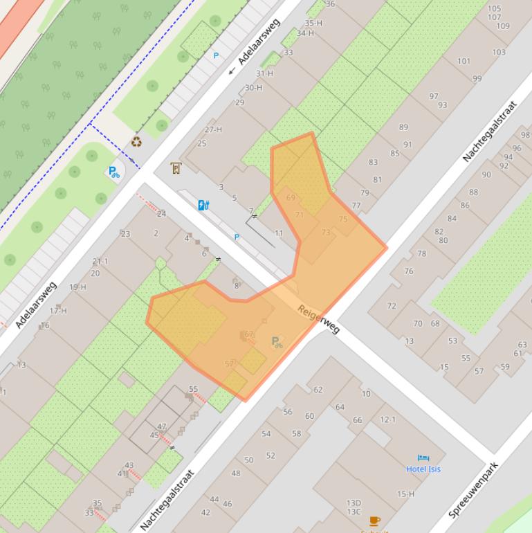 Kaart van postcodegebied 1021EV.