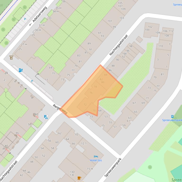 Kaart van postcodegebied 1021GD.