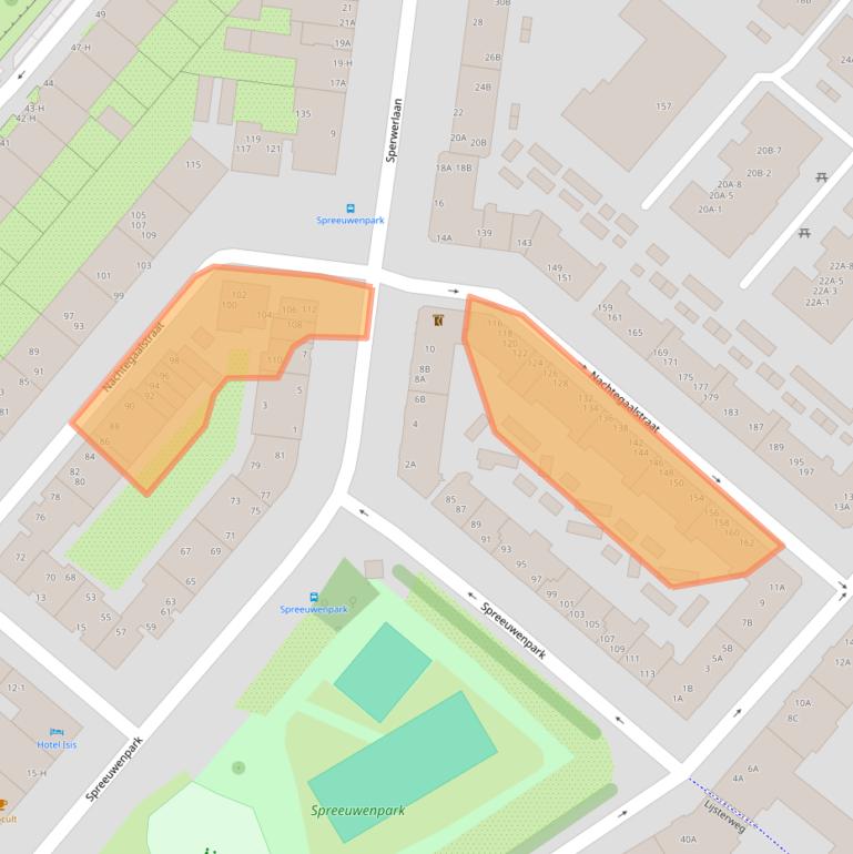 Kaart van postcodegebied 1021GE.