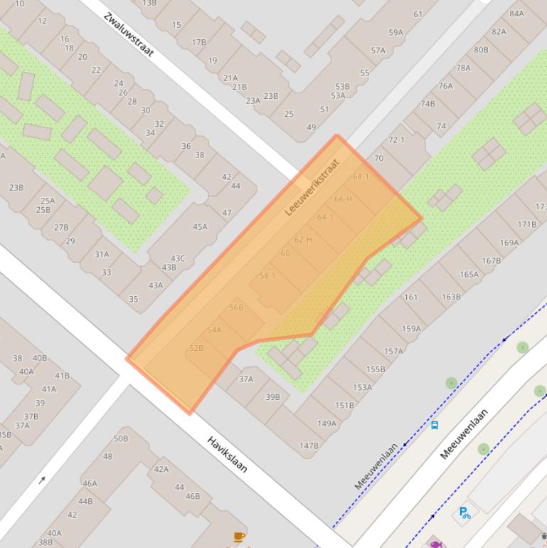 Kaart van postcodegebied 1021GN.