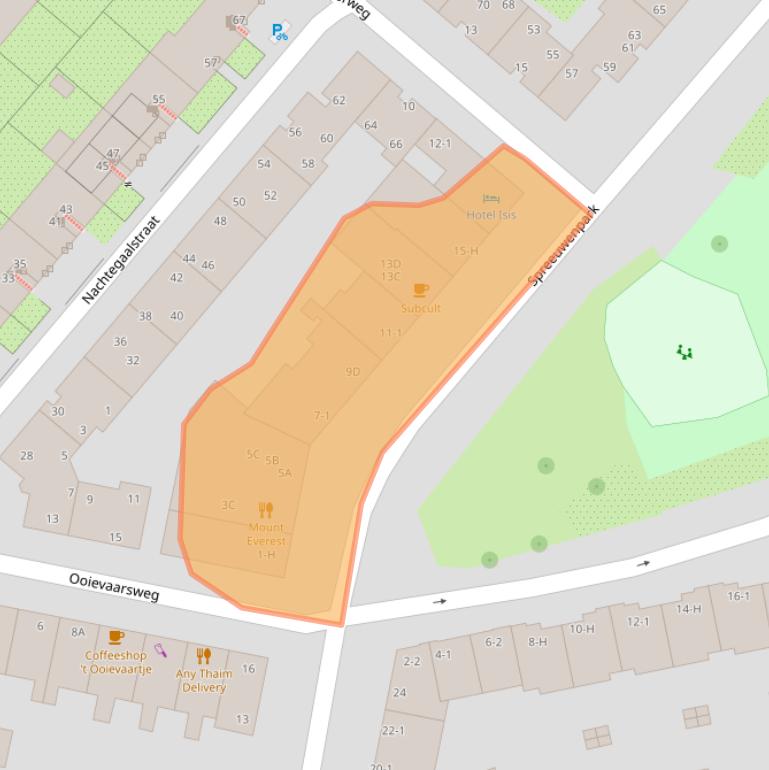 Kaart van postcodegebied 1021GS.