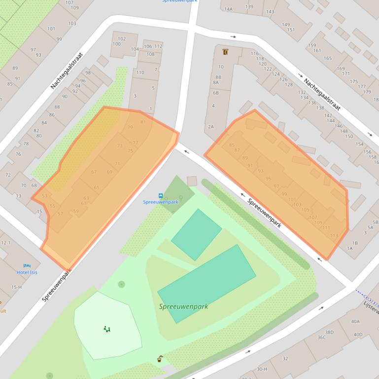 Kaart van postcodegebied 1021GV.