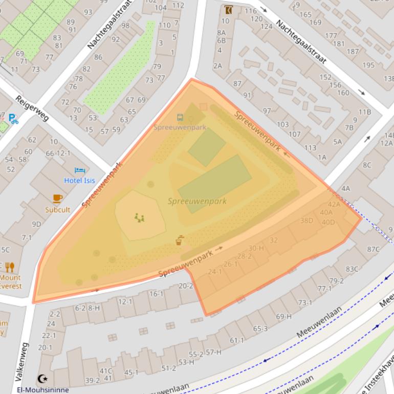 Kaart van postcodegebied 1021GX.