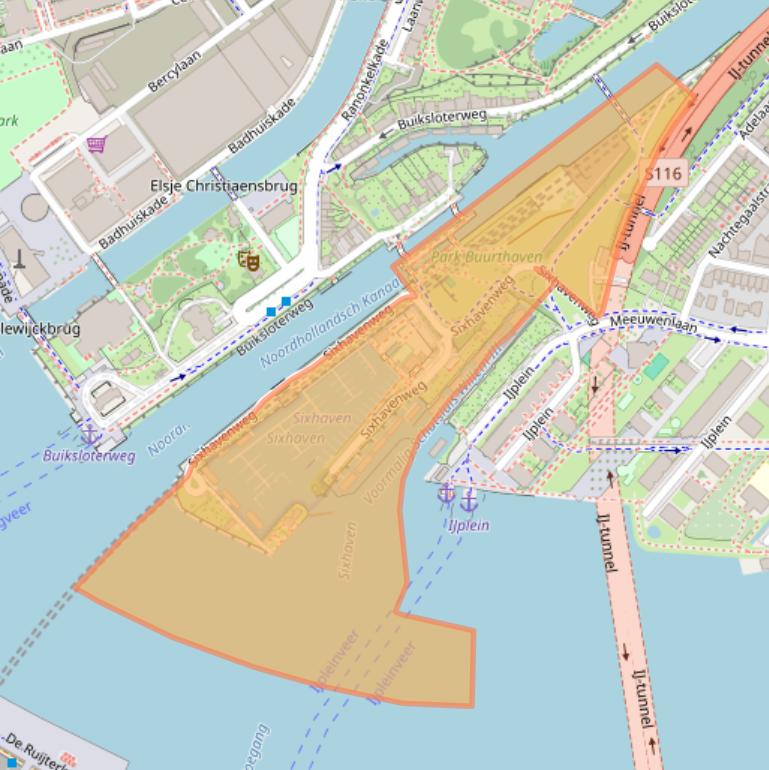 Kaart van postcodegebied 1021HG.