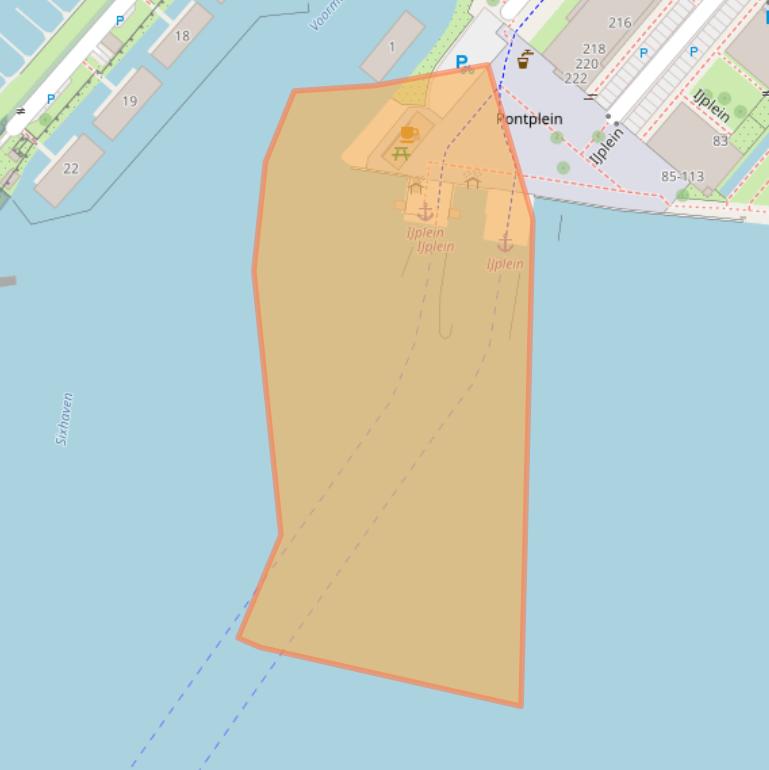 Kaart van postcodegebied 1021HH.