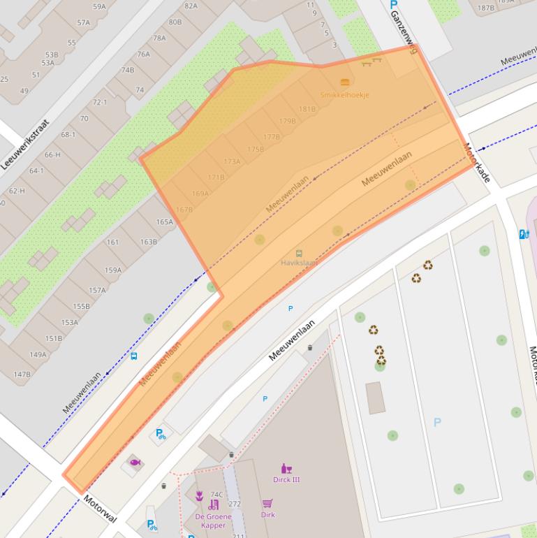 Kaart van postcodegebied 1021JC.