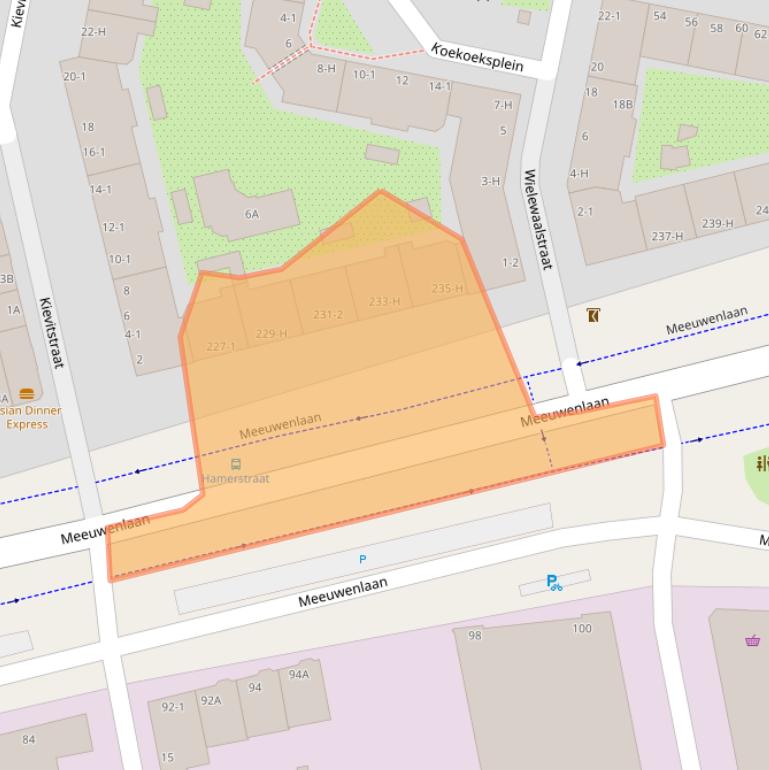 Kaart van postcodegebied 1021JG.