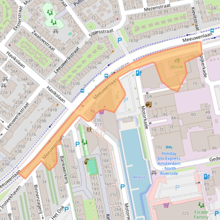 Kaart van postcodegebied 1021JK.