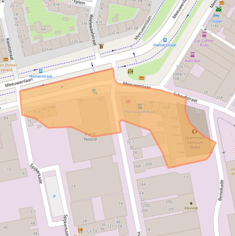 Kaart van postcodegebied 1021JL.